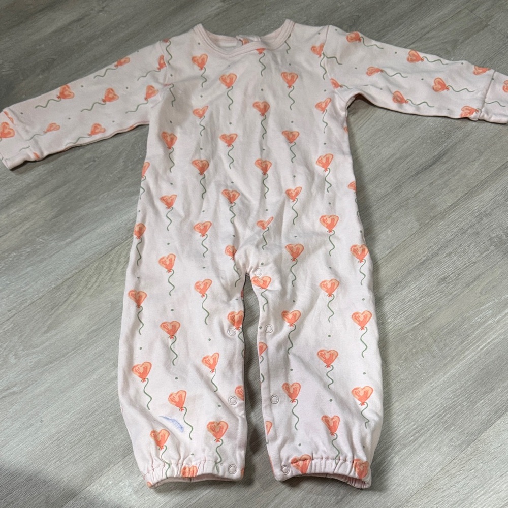 Pineapple sunshine Simple Pink Onesie with Orange Hearts size 12-18 months